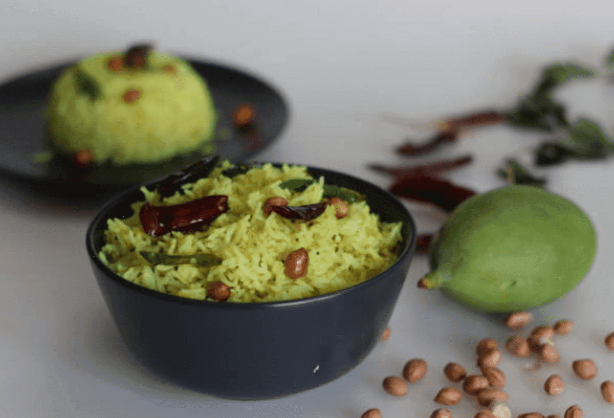 Mango Pulihora traditional recipe from andhra-pradesh, india