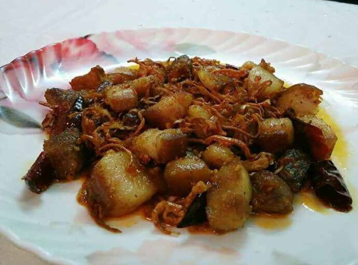 Pork with Bamboo Shoot traditional recipe from assam, india