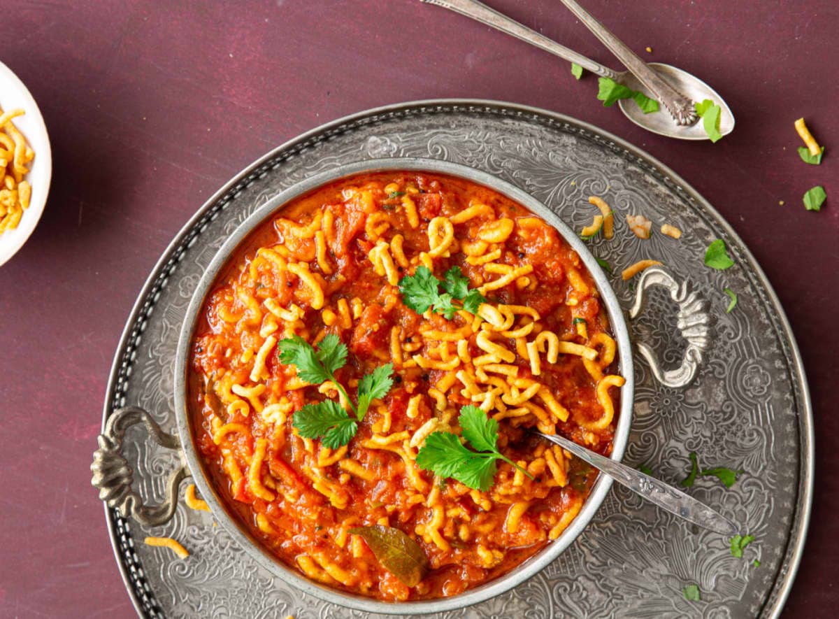 Sev Tameta traditional recipe from gujarat, india