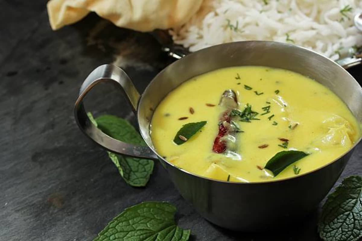 Gujarati Kadhi traditional recipe from gujarat, india
