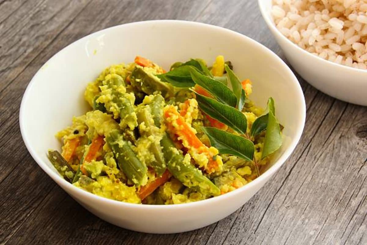 Avial traditional recipe from kerala, india