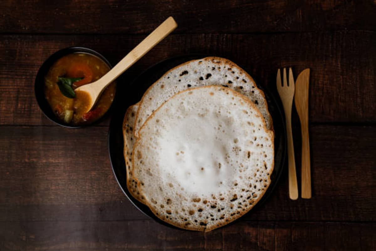 Appam traditional recipe from kerala, india