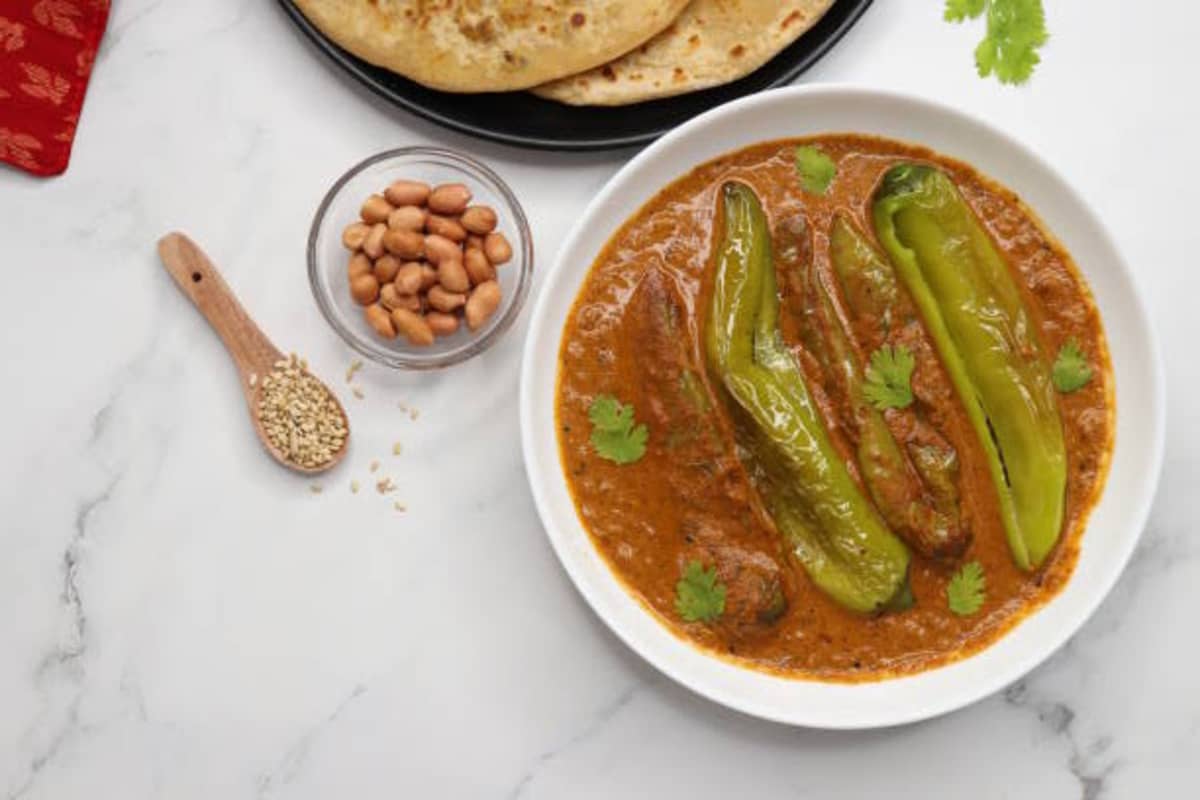 Mirchi Ka Salan traditional recipe from telangana, india