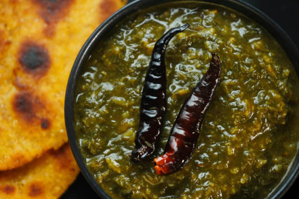 Sarson da Saag traditional recipe from punjab, india