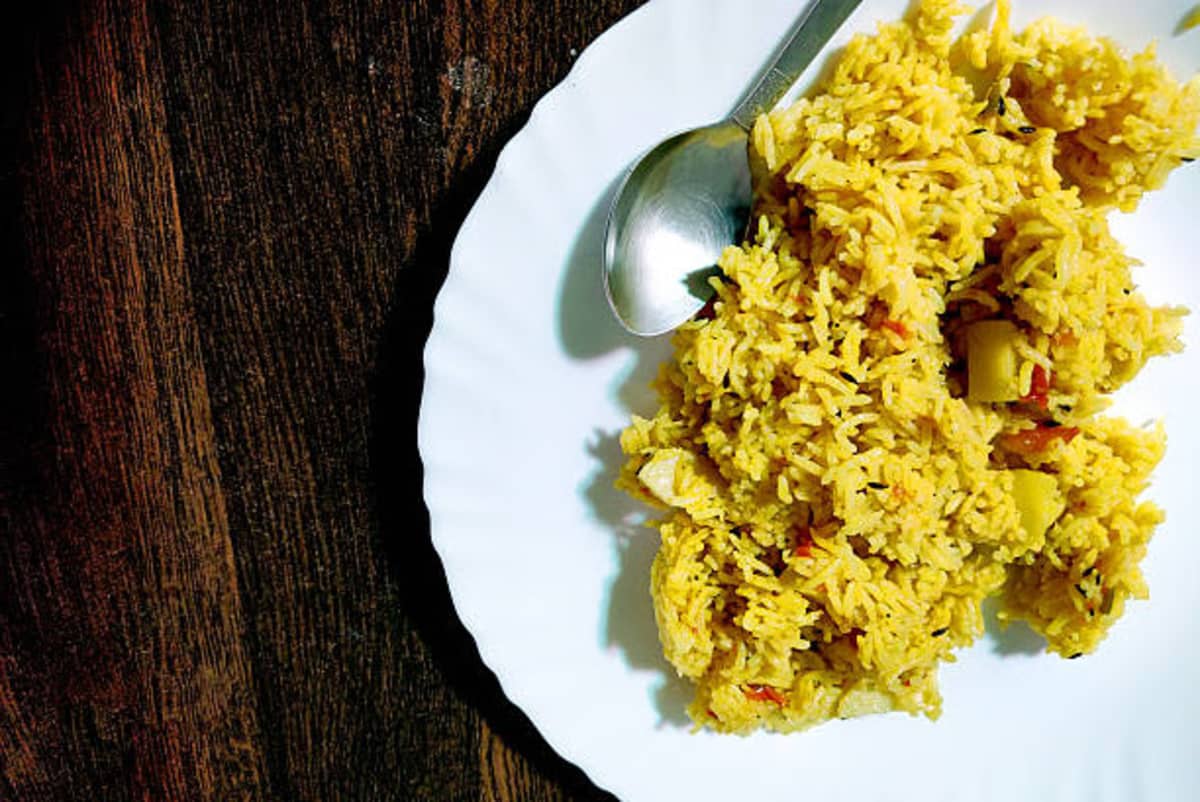 Tehri traditional recipe from uttar-pradesh, india